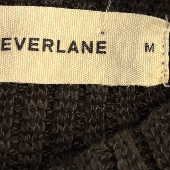 Everlane  Cozy Ribbed  Funnel Neck Sweater Black Size M  Organic Cotton Blend - Picture 8 of 14